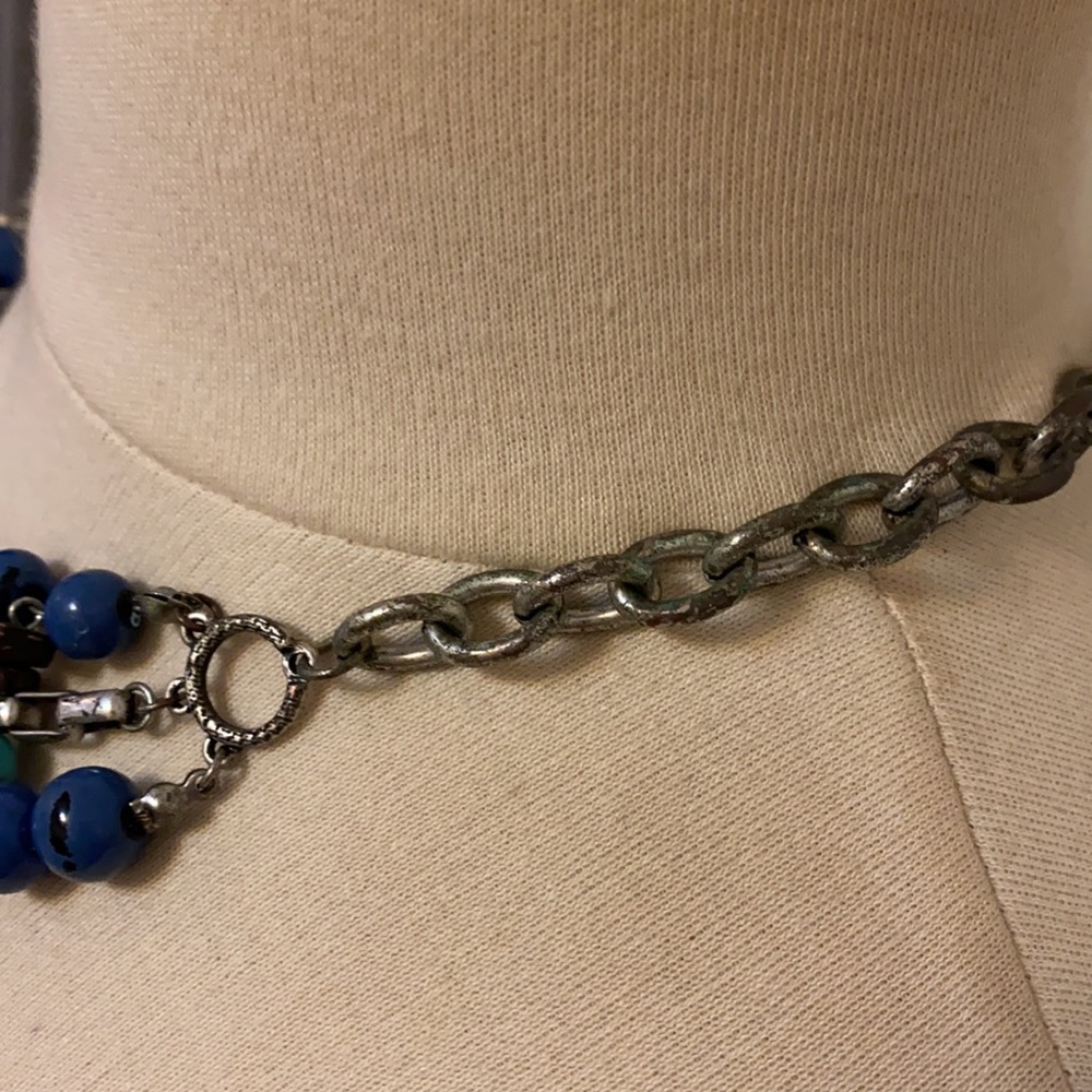 Robert Rose Statement Necklace with Turquoise. - Picture 3 of 7